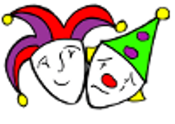 Streetentertainers Logo - jester clown masks happy and sad